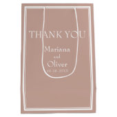 ミニマルモダンリストピンク ミディアムペーパーバッグ (裏面)