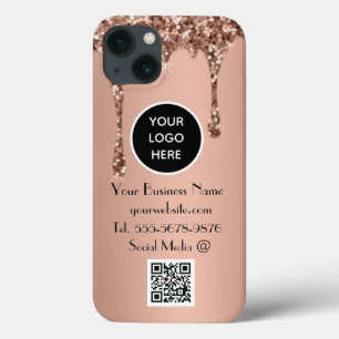 ミニマルモダンリストピンドリップカスタムロゴQRコード iPhone 13ケース