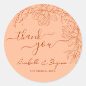 ミニマルモダンリストピーチファズラストフローラありがとう ラウンドシール (正面)