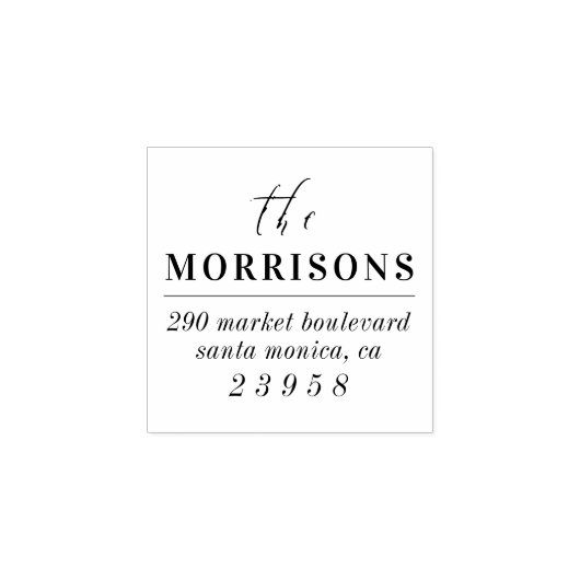 ミニマルモダンリストファミリー名差出人住所 ラバースタンプ (インプリント)