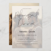 ミニマルモダンリストフィルター写真リハーサルディナー 招待状 (正面/裏面)