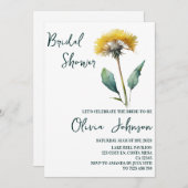 ミニマルモダンリストフィールド花ブライダルシャワー 招待状 (正面/裏面)