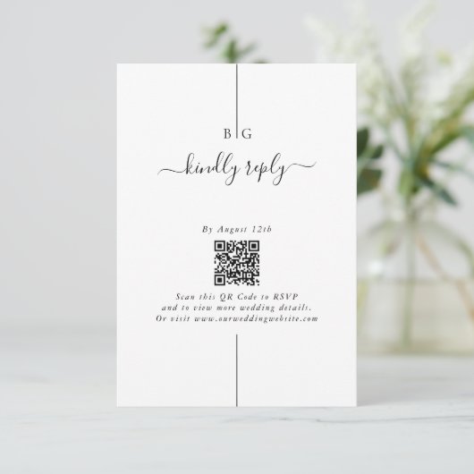 ミニマルモダンリストフォトインラインモノグラム結婚ズ エンクロージャーカード (スタンド正面)