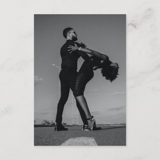 ミニマルモダンリストフォトインラインモノグラム結婚ズ エンクロージャーカード (裏面)