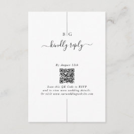 ミニマルモダンリストフォトインラインモノグラム結婚ズ エンクロージャーカード