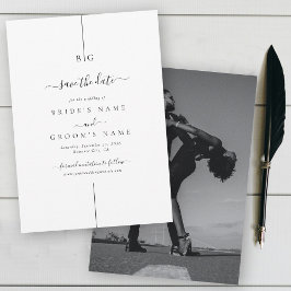 ミニマルモダンリストフォトインラインモノグラム結婚ズ セーブザデート