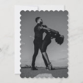 ミニマルモダンリストフォトインラインモノグラム結婚ズ 招待状 (裏面)
