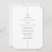 ミニマルモダンリストフォトインラインモノグラム結婚ズ 招待状 (正面)