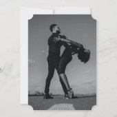 ミニマルモダンリストフォトインラインモノグラム結婚ズ 招待状 (裏面)