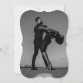 ミニマルモダンリストフォトインラインモノグラム結婚ズ 招待状 (裏面)