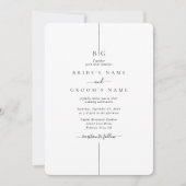 ミニマルモダンリストフォトインラインモノグラム結婚ズ 招待状 (正面)