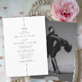 ミニマルモダンリストフォトインラインモノグラム結婚ズ 招待状