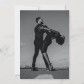 ミニマルモダンリストフォトインラインモノグラム結婚ズ 招待状 (裏面)