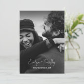 ミニマルモダンリストフォトウェディング招待白バック 招待状 (スタンド正面)