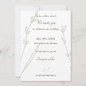 ミニマルモダンリストフォトウェディング招待白バック 招待状 (裏面)