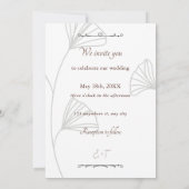ミニマルモダンリストフォトウェディング招待白バック 招待状 (裏面)