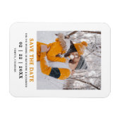 ミニマルモダンリストフォトウェディング日付の保存 マグネット (横)