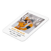 ミニマルモダンリストフォトウェディング日付の保存 マグネット (左側)