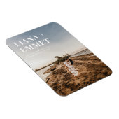 ミニマルモダンリストフォトウェディング日付の保存 マグネット (右側)