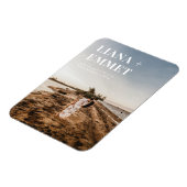 ミニマルモダンリストフォトウェディング日付の保存 マグネット (左側)