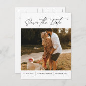 ミニマルモダンリストフォトウェディング日付の投稿を保存 シーズンポストカード (正面/裏面)