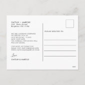 ミニマルモダンリストフォトウェディング日付の投稿を保存 シーズンポストカード (裏面)