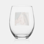 ミニマルモダンリストフォトカスタム結婚式名日付 ステムなしワイングラス (裏面)