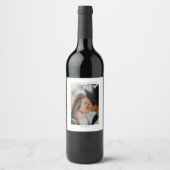 ミニマルモダンリストフォトカスタム結婚式名日付 ワインラベル (正面)