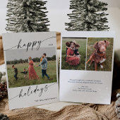 ミニマルモダンリストフォトクリスマスホリデーカード 招待状