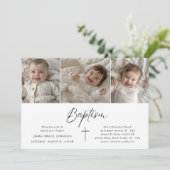 ミニマルモダンリストフォトコラージバプテスマ 招待状 (スタンド正面)