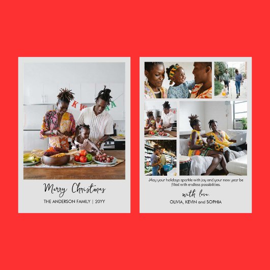 ミニマルモダンリストフォトコラージホリデーカード シーズンカード