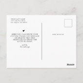 ミニマルモダンリストフォトコラージュ新生児ありがとう ポストカード (裏面)