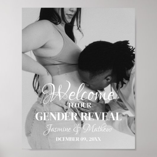 ミニマルモダンリストフォトジェンダーの表示ウェルカムサイン ポスター (正面)