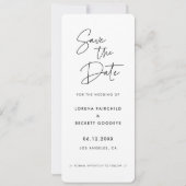 ミニマルモダンリストフォトストリップ日付を保存 案内状 (裏面)