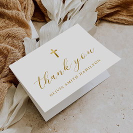 ミニマルモダンリストフォトバプテスマ サンキューカード