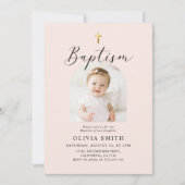 ミニマルモダンリストフォトバプテスマ 招待状 (正面)