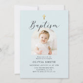 ミニマルモダンリストフォトバプテスマ 招待状 (正面)