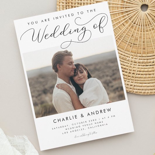 ミニマルモダンリストフォトフォトQrコー結婚ド 招待状