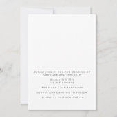 ミニマルモダンリストフォトフロントバックデザイン結婚ズ 招待状 (裏面)