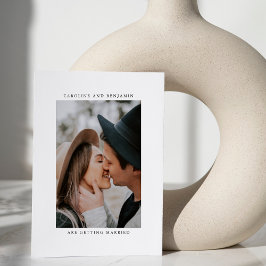 ミニマルモダンリストフォトフロントバックデザイン結婚ズ 招待状