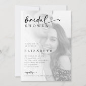 ミニマルモダンリストフォトブライダルシャワー 招待状 (正面)
