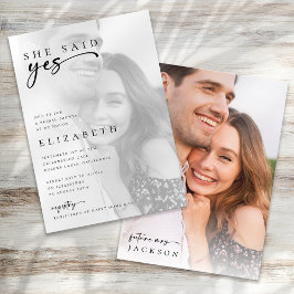 ミニマルモダンリストフォトブライダルシャワー 招待状