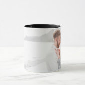 ミニマルモダンリストフォトブラック&ホワイトの名婚約した前 マグカップ (中央)