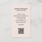 ミニマルモダンリストフォトプロフェッショナル赤面ピンク 名刺 (裏面)