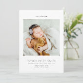 ミニマルモダンリストフォトベビー誕生 案内状 (スタンド正面)