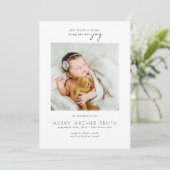 ミニマルモダンリストフォトベビー誕生 案内状 (スタンド正面)