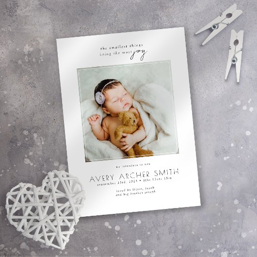 ミニマルモダンリストフォトベビー誕生 案内状