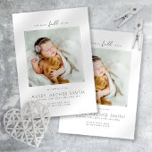 ミニマルモダンリストフォトベビー誕生 案内状