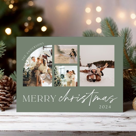 ミニマルモダンリストフォトホリデーカード シーズンカード