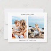 ミニマルモダンリストフォトホリデークリスマスカード シーズンカード (正面)